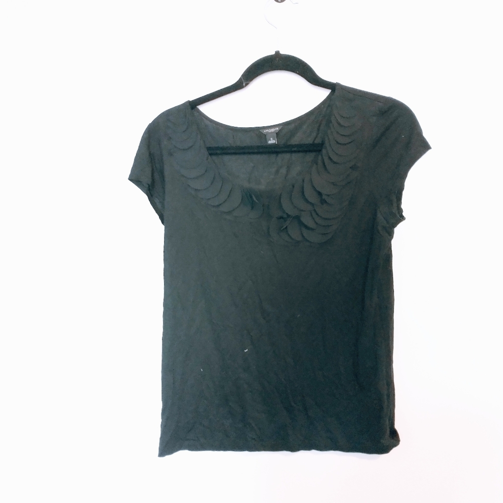 Ann Taylor black shirt sleeve blouse size small